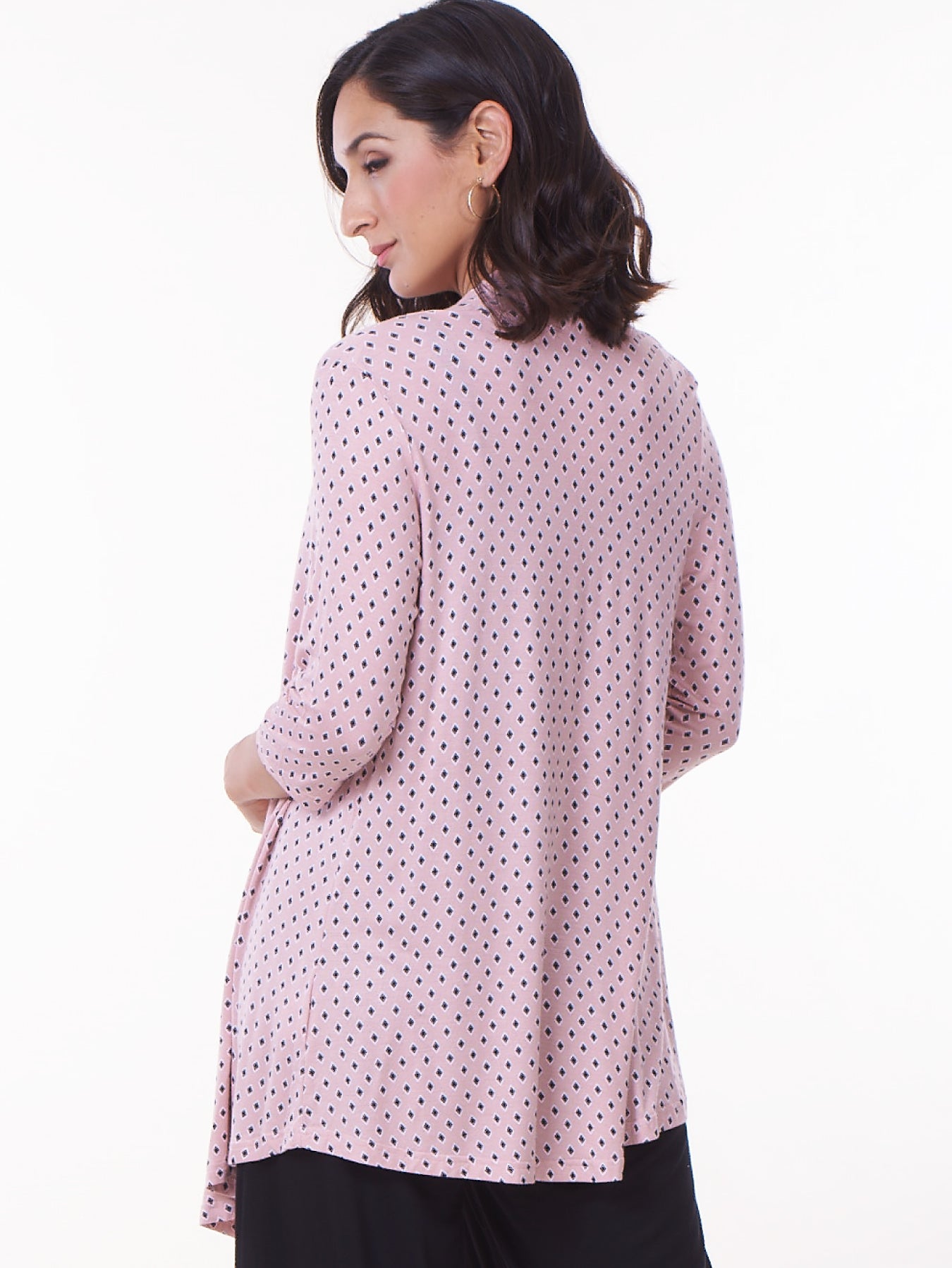 Casual Long Sleeve Convertible Nursing Cardigan Pink Diamond