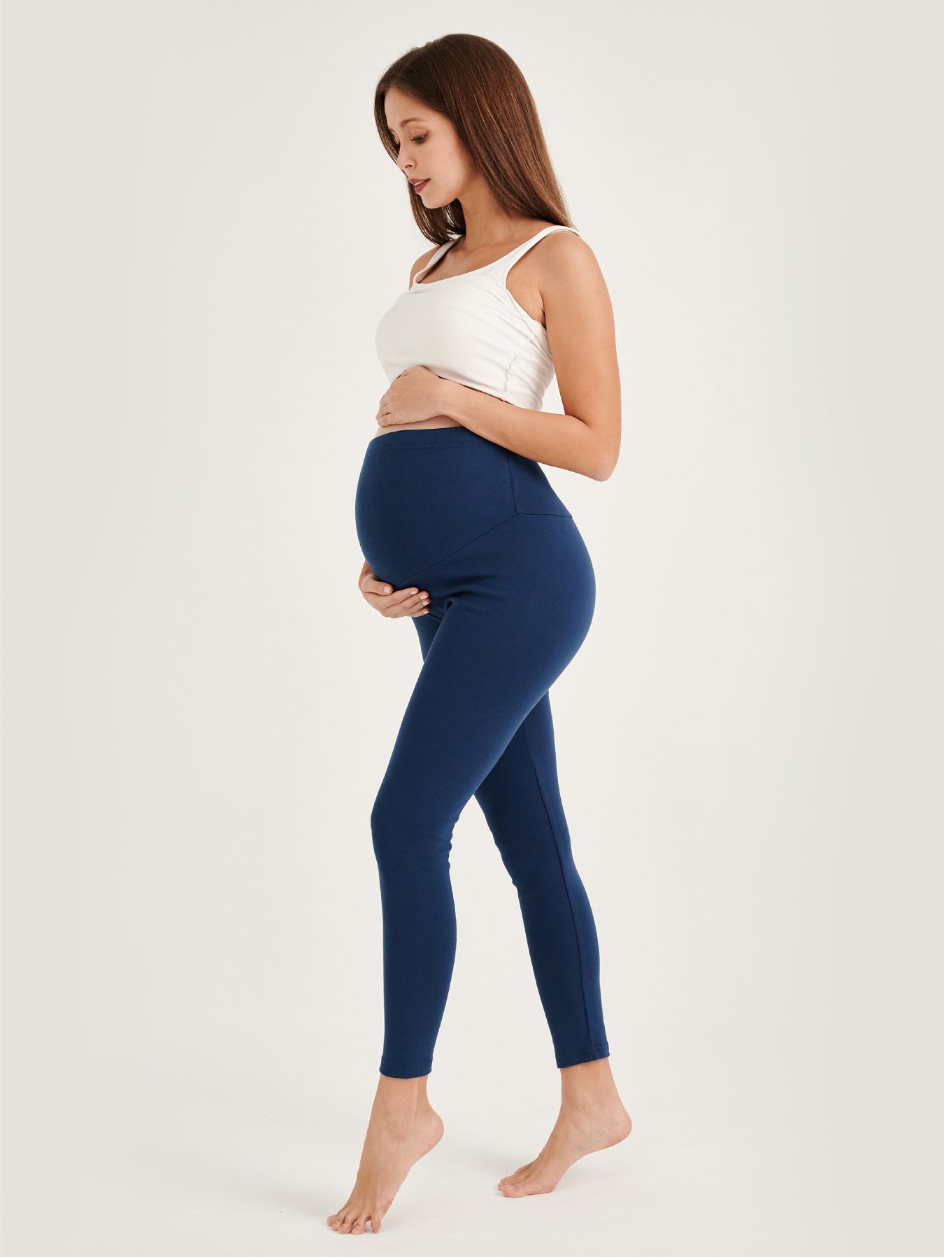 Blue Slim Fit Stretchable High waist Maternity Legging – Bmama Maternity